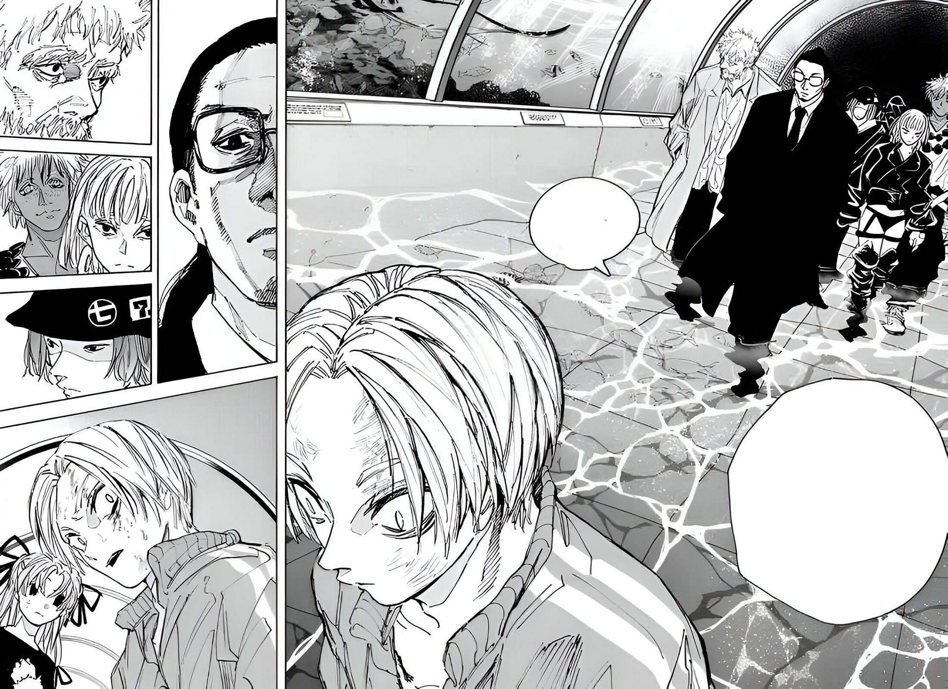 Shin Asakura, Atari, and the Order and X organization members (Image via Shueisha)
